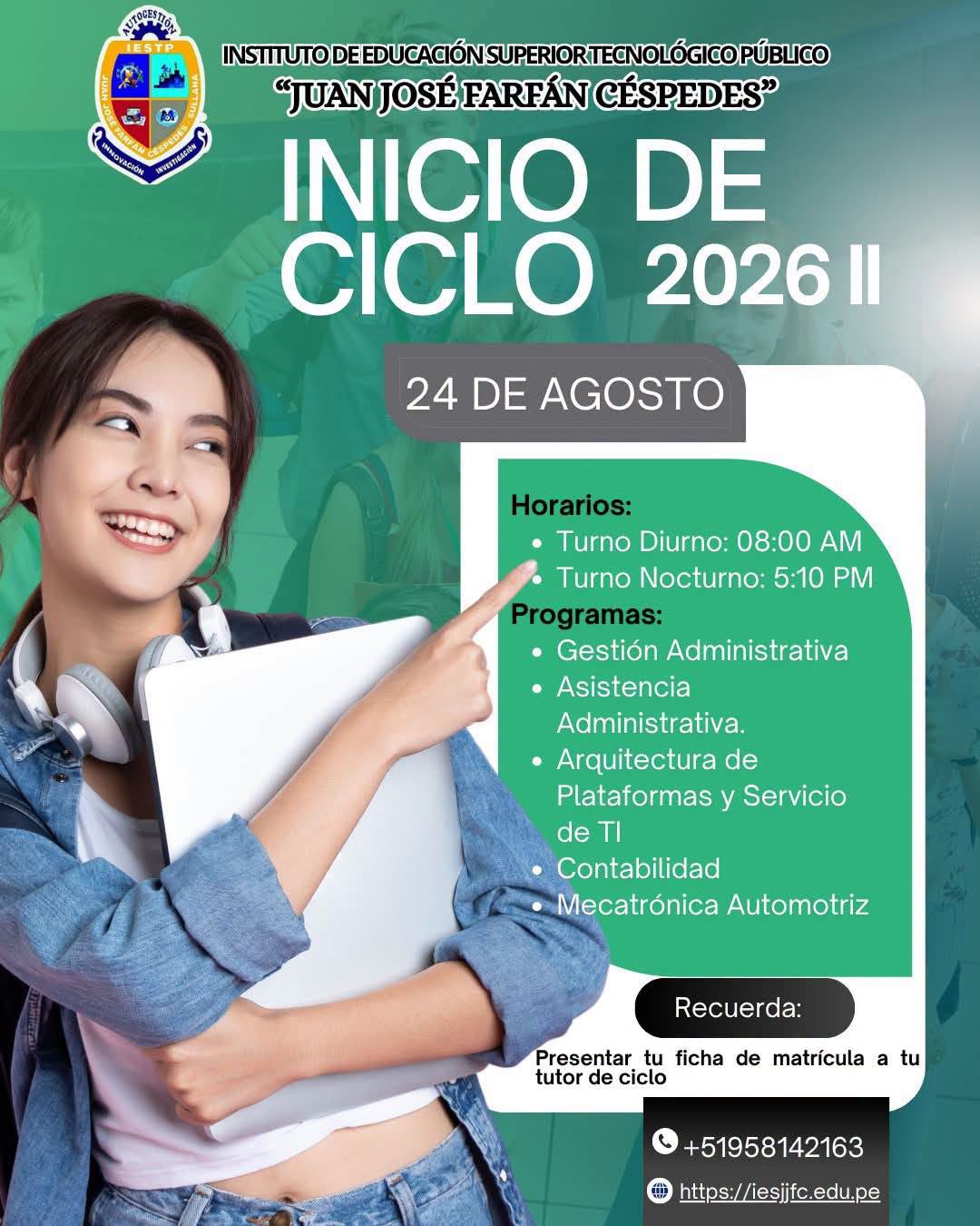 Todo listo para el inicio del semestre académico 2026-II en la Comunidad Farfán
